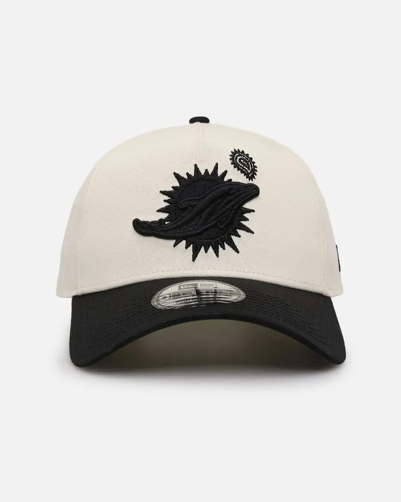 New Era Miami Dolphins 'Paisley Hit' 9Forty A-Frame Snapback Chrome White/Black 1
