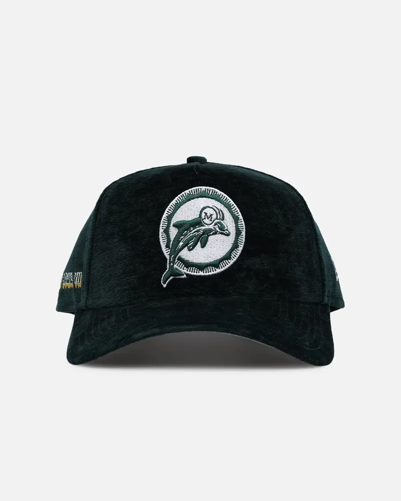New Era Miami Dolphins 'Plush Chenille' 9Forty A-Frame Snapback Dark Green 1