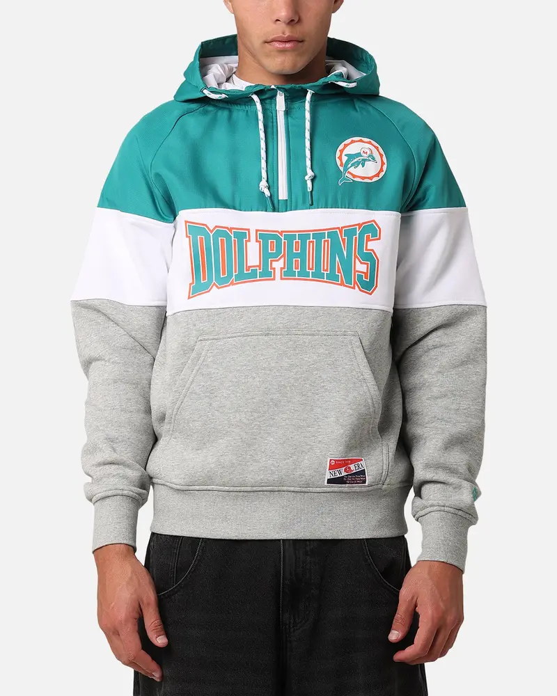 New Era Miami Dolphins Quarter Zip Hoodie Turquoise 1