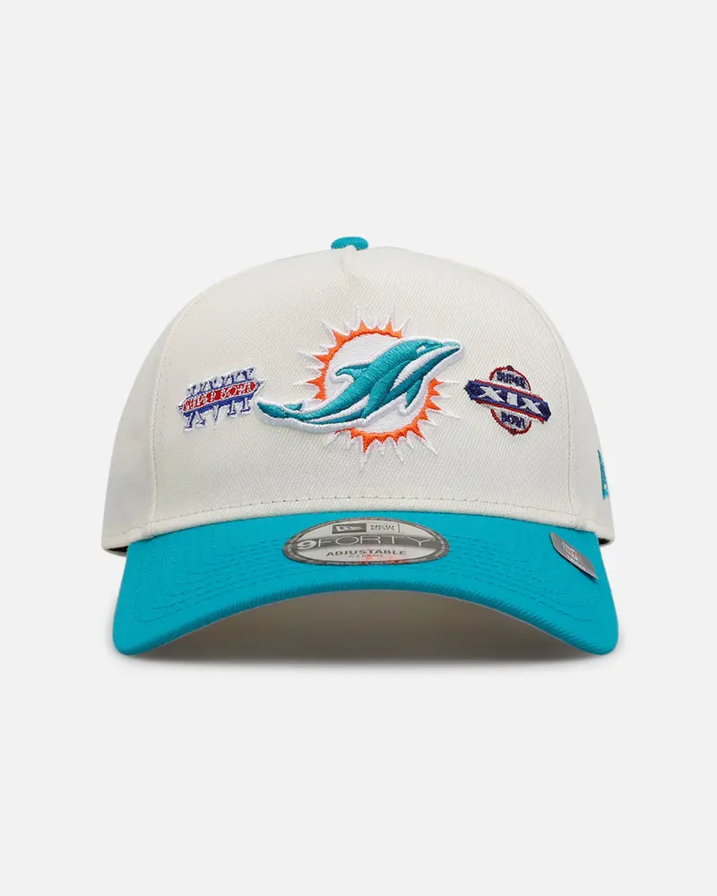 New Era Miami Dolphins 'Super Bowl Logos' 9Forty A-Frame Snapback Chrome 1