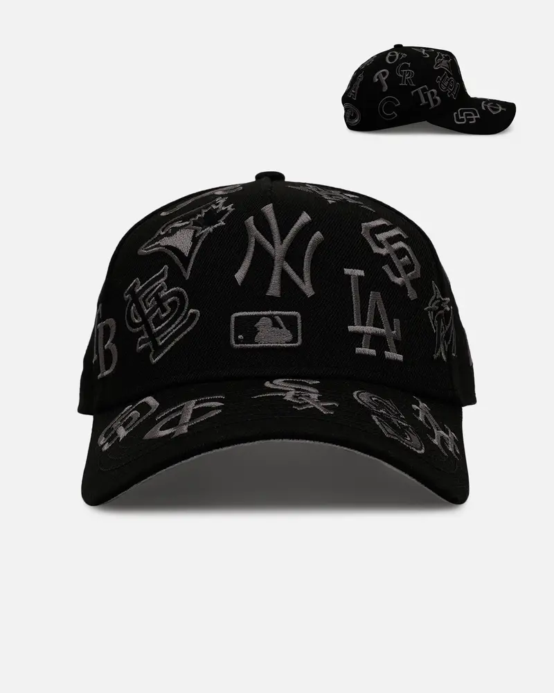 New Era Mlb 'All Over Leagues' 9Forty A-Frame Snapback Black/Charcoal 1