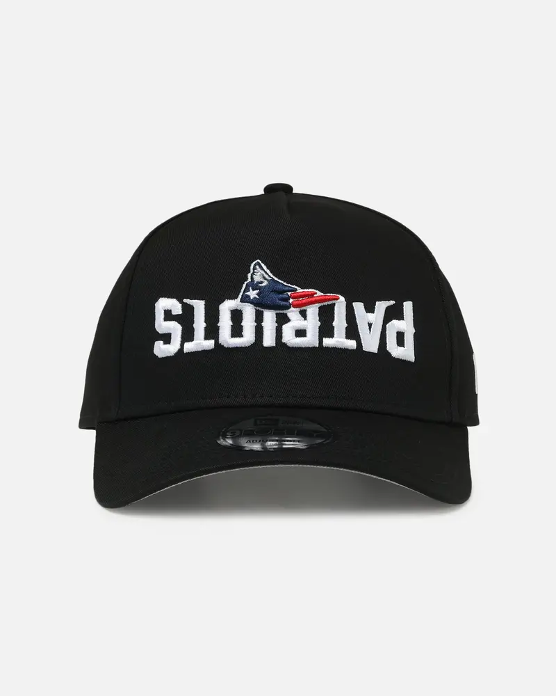 New Era New England Patriots 'Upside Down Logo' 9Forty A-Frame Snapback Black 1