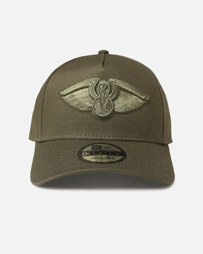 New Era New Orleans Pelicans 9Forty A-Frame Snapback Olive 1