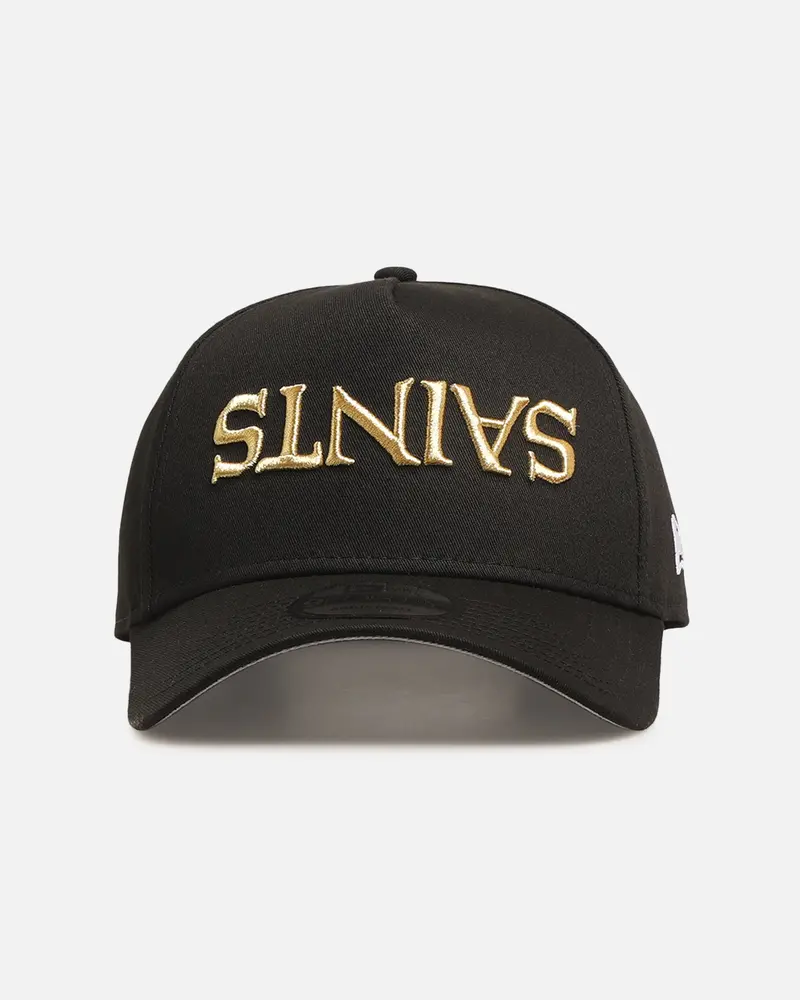 New Era New Orleans Saints 'Upside Down Logo' 9Forty A-Frame Snapback Black 1