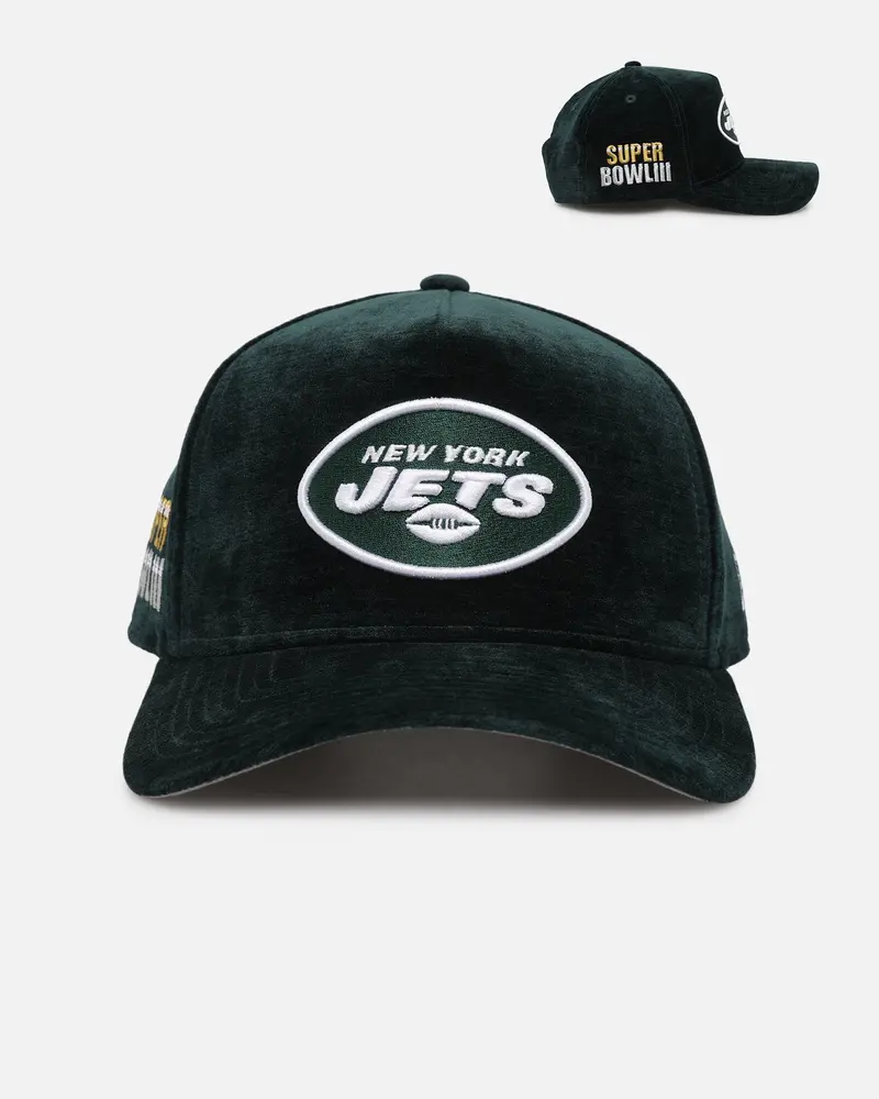 New Era New York Jets 'Plush Chenille' 9Forty A-Frame Snapback Dark Green 1
