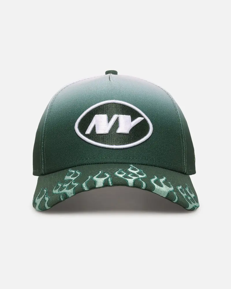 New Era New York Jets 'Sundyed Flames' 9Forty A-Frame Snapback Pine Green 1