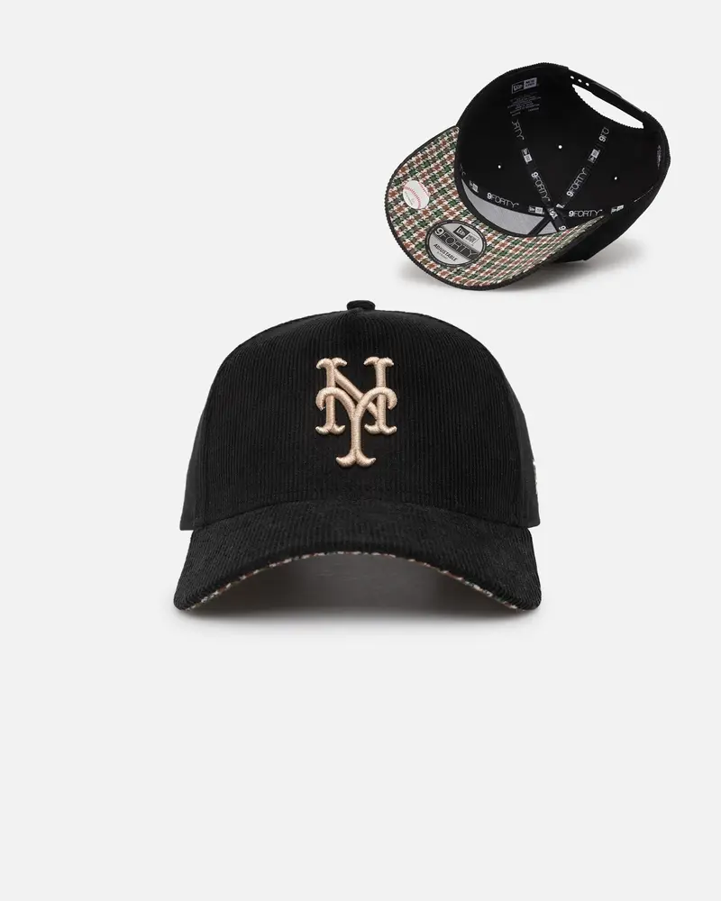 New Era New York Mets 'Black Cord Plaid Uv' 9Forty A-Frame Snapback Black/Plaid 1
