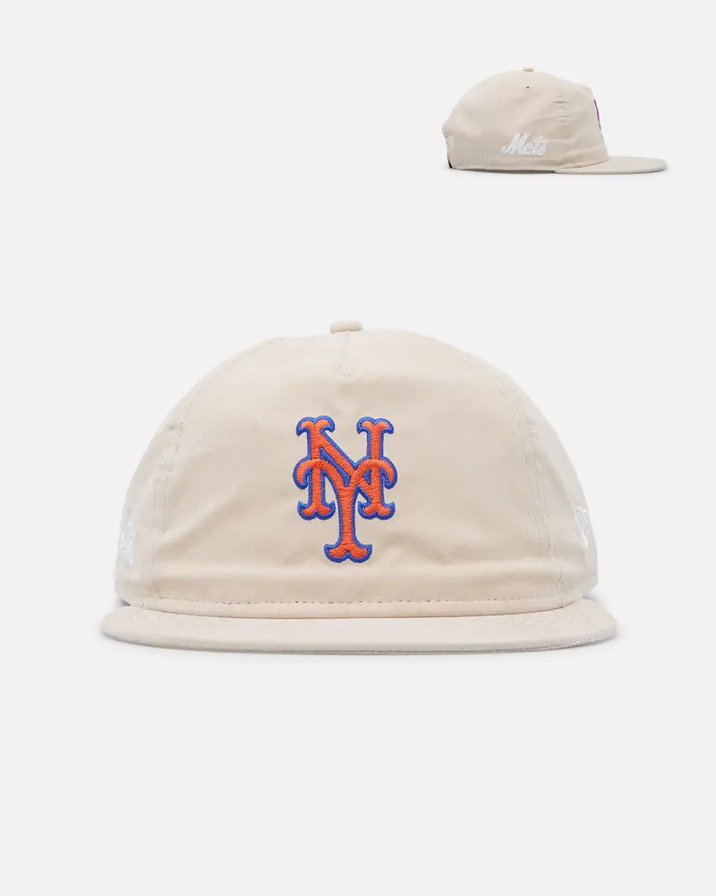 New Era New York Mets 'Brushed Nylon Retro Crown' 9Fifty Adjustable Strapback Cream 1