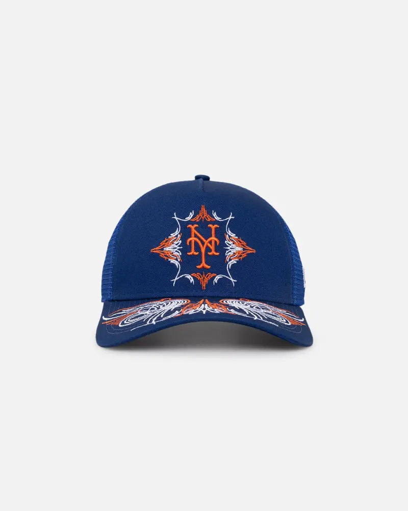 New Era New York Mets  'Flare Designs' 9Forty A-Frame Trucker Snapback Original Team Colours 1