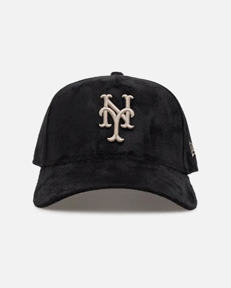 New Era New York Mets 'Suede' 9Forty A-Frame Strapback Black/Tan 1