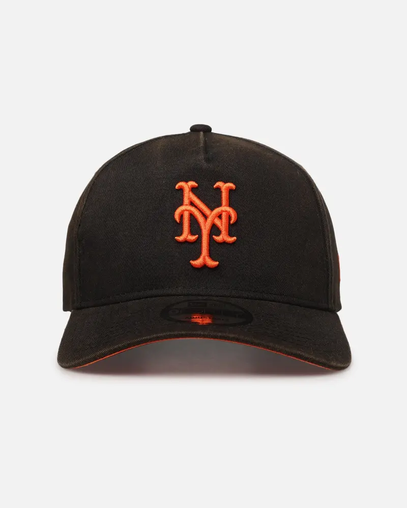 New Era New York Mets 'Sunbleached' 9Forty A-Frame Snapback Washed Black 1