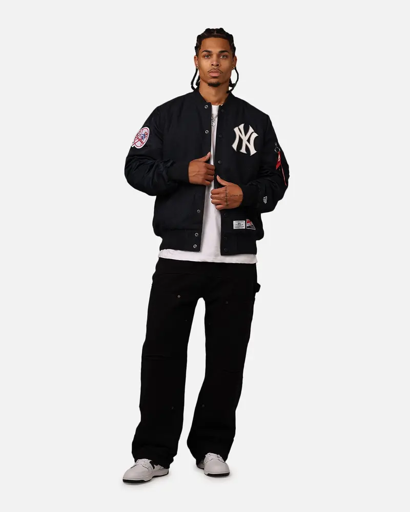 New Era New York Yankees Alpha Industries Ma-1 Wool Varsity Jacket Navy 3
