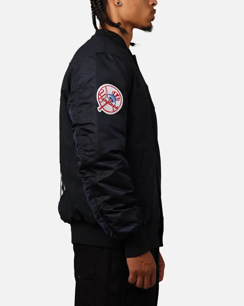 New Era New York Yankees Alpha Industries Ma-1 Wool Varsity Jacket Navy 4