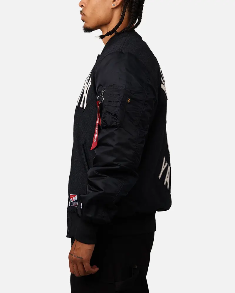 New Era New York Yankees Alpha Industries Ma-1 Wool Varsity Jacket Navy 5