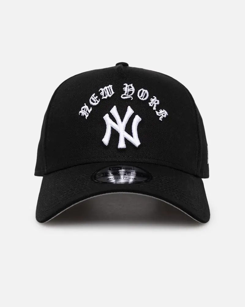 New Era New York Yankees 'Gothic Arch' 9Forty A-Frame Snapback Black/White 1