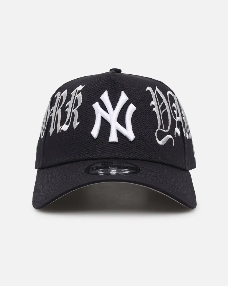 New Era New York Yankees 'Gothic Script' 9Forty A-Frame Snapback Navy/Grey 1