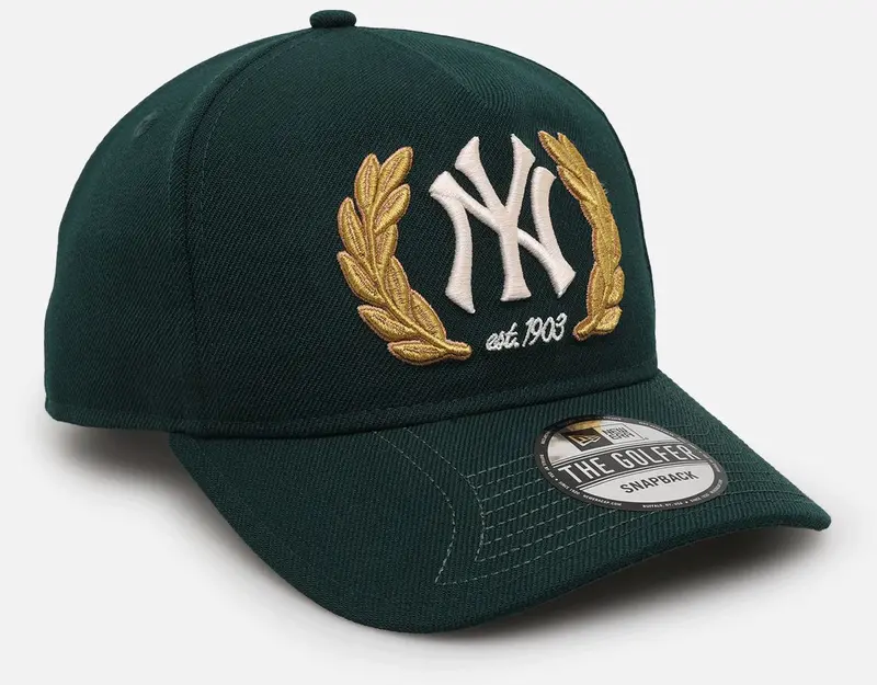 New Era New York Yankees 'Heritage Golf' Pre-Curved Golfer Snapback Cilantro Green 1
