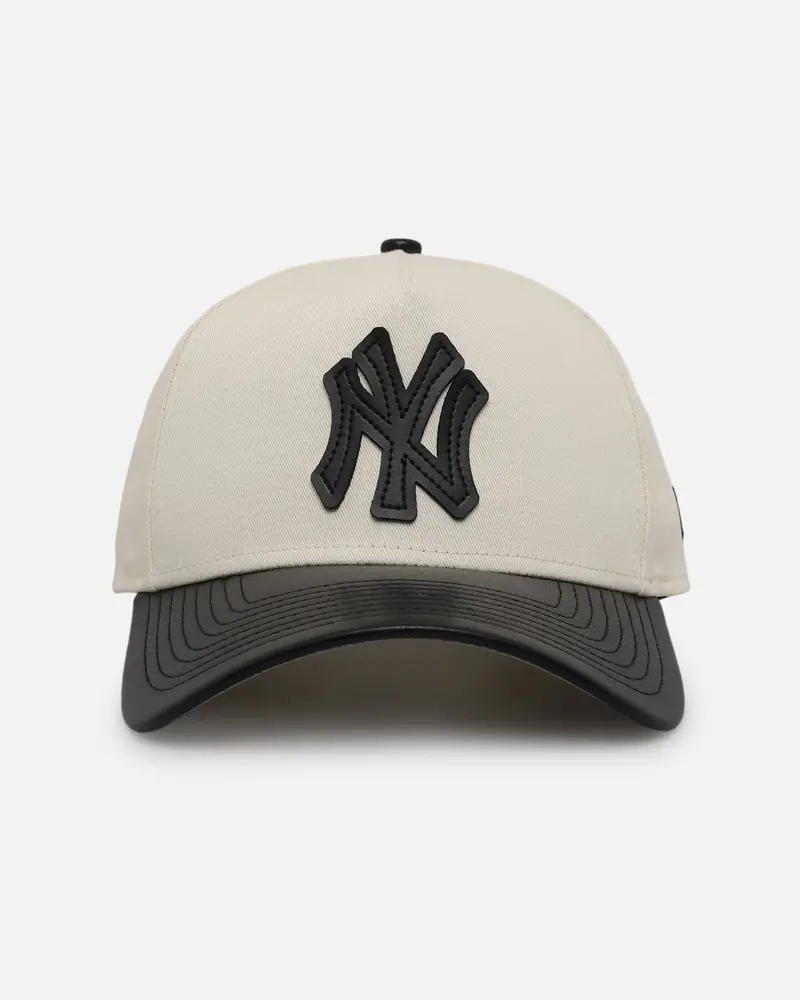 New Era New York Yankees 'Leather Visor' 9Forty A-Frame Snapback Chrome White/Black 1