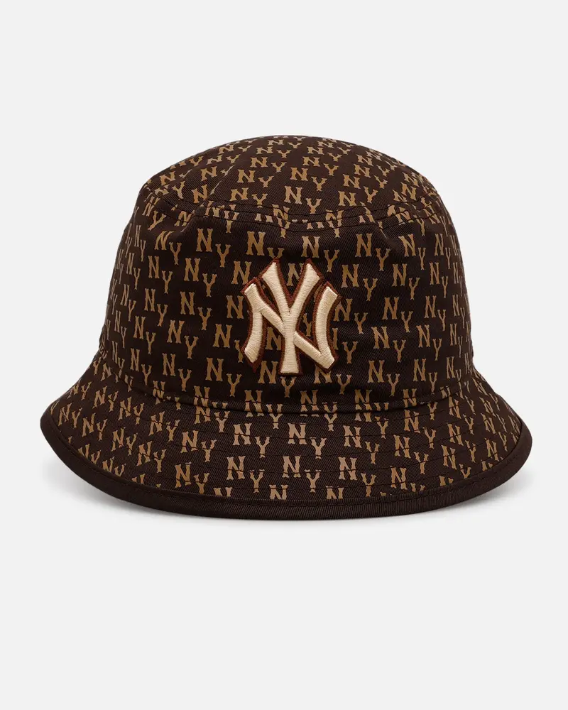 New Era New York Yankees 'Monogram' Bucket Hat Brown 1
