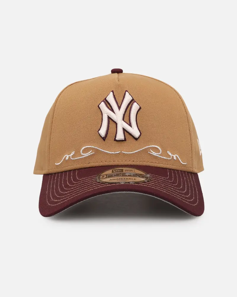 New Era New York Yankees 'Outlaws Wheat' 9Forty A-Frame Snapback Wheat/Maroon 1