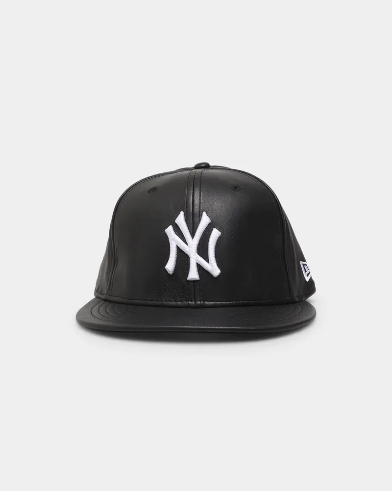 New Era New York Yankees 'Pu Leather' 59Fifty Fitted Black Leather 1