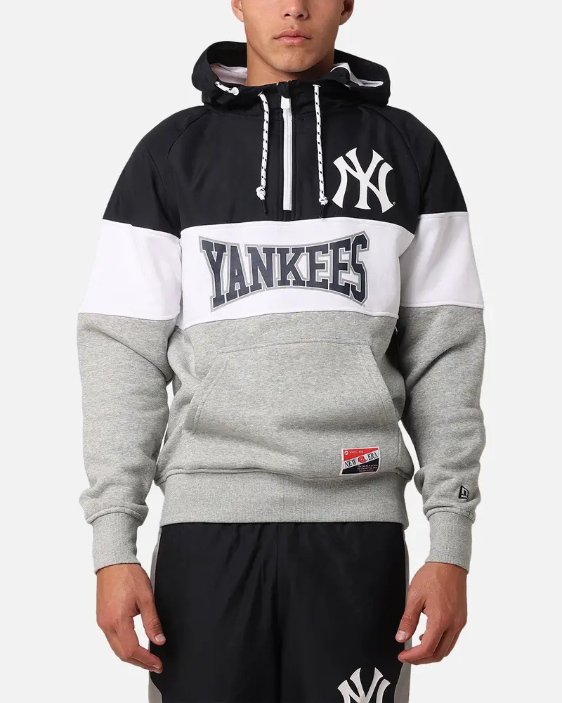 New Era New York Yankees Quarter Zip Hoodie Navy 1