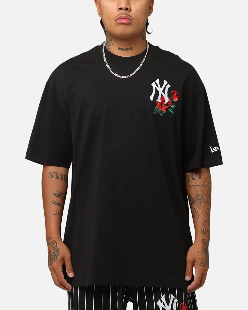 New Era New York Yankees Rose Oversized T-Shirt Black 1