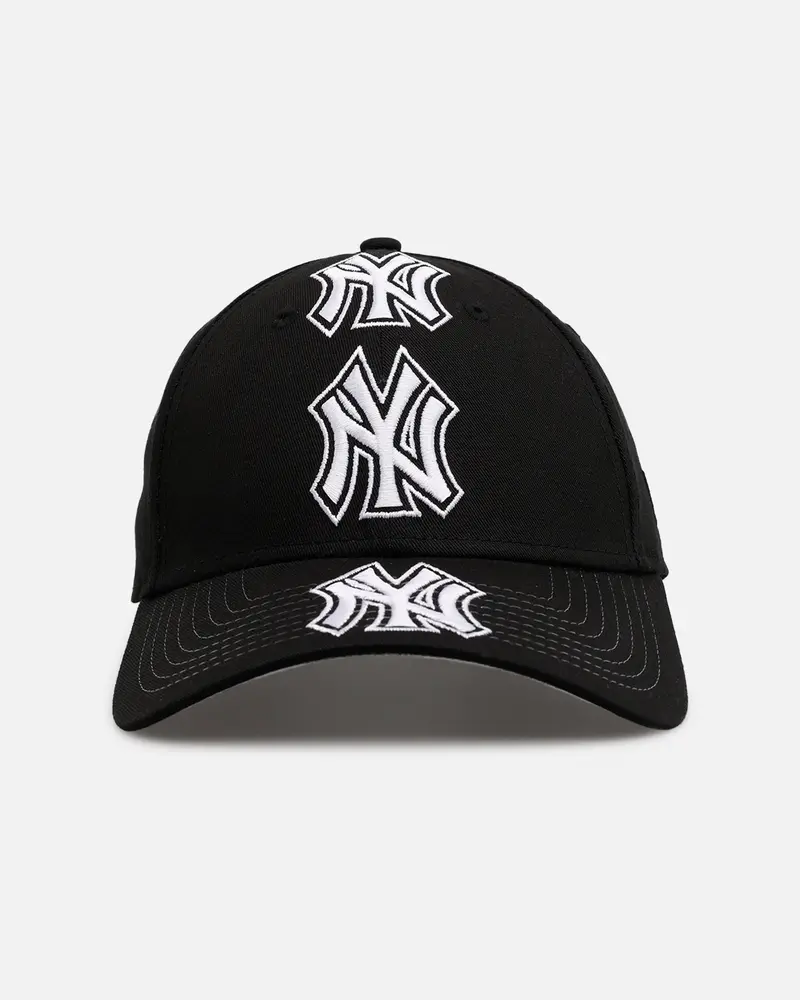 New Era New York Yankees 'Spine' 9Forty A-Frame Strapback Black/White 1
