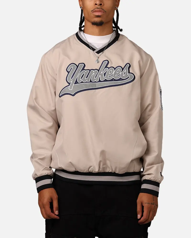 New Era New York Yankees Sports Classics Pullover Windbreaker Stone/Otc 1