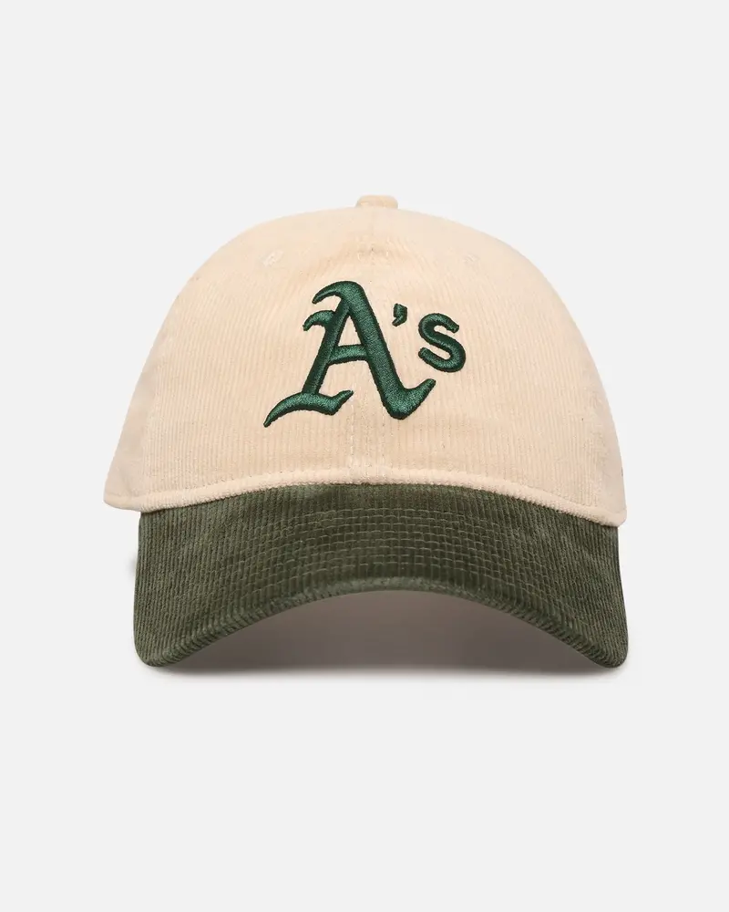 New Era Oakland Athletics 'Block Cord' 9Twenty Corduroy Strapback Ivory 1