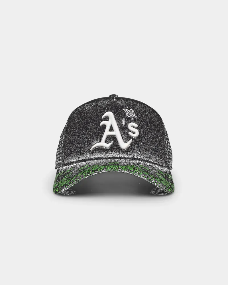 New Era Oakland Athletics 'Glow In The Dark' 9Forty A-Frame Trucker Snapback Black/Neon Green 1