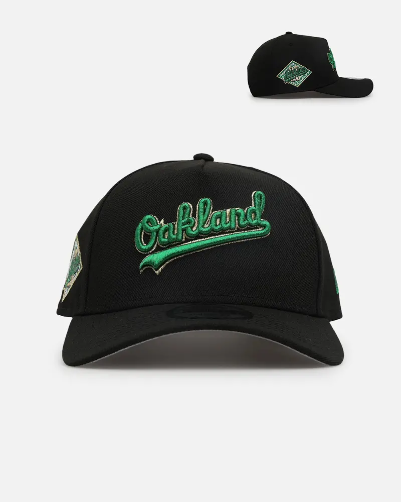 New Era Oakland Athletics 'Metallic Wordmark' 9Forty A-Frame Snapback Black 1