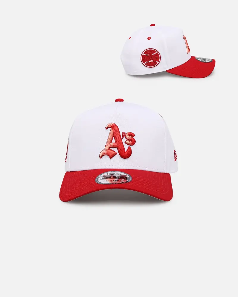 New Era Oakland Athletics 'Satin Blaze' 9Forty A-Frame Snapback White/Scarlet 1