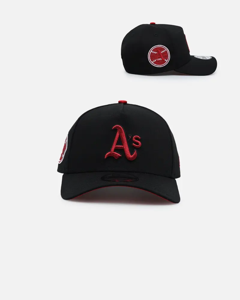 New Era Oakland Athletics 'Satin Scarlet' 9Forty A-Frame Snapback Black/Scarlet 1