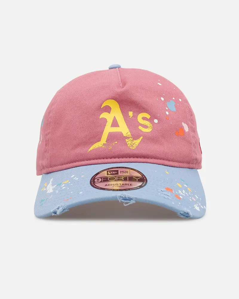 New Era Oakland Athletics 'Seasoned' 9Forty A-Frame Strapback Pink/Blue 1