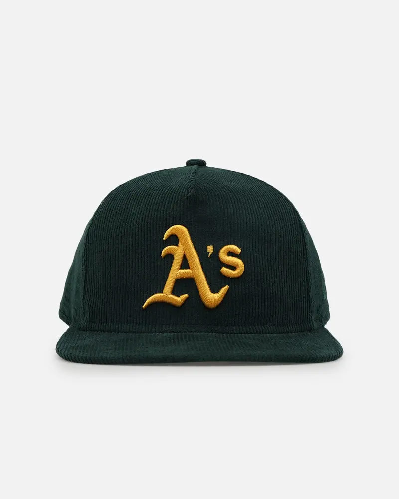 New Era Oakland Athletics 'Throwback Cord Golfers' Corduroy Golfer Snapback Green 1