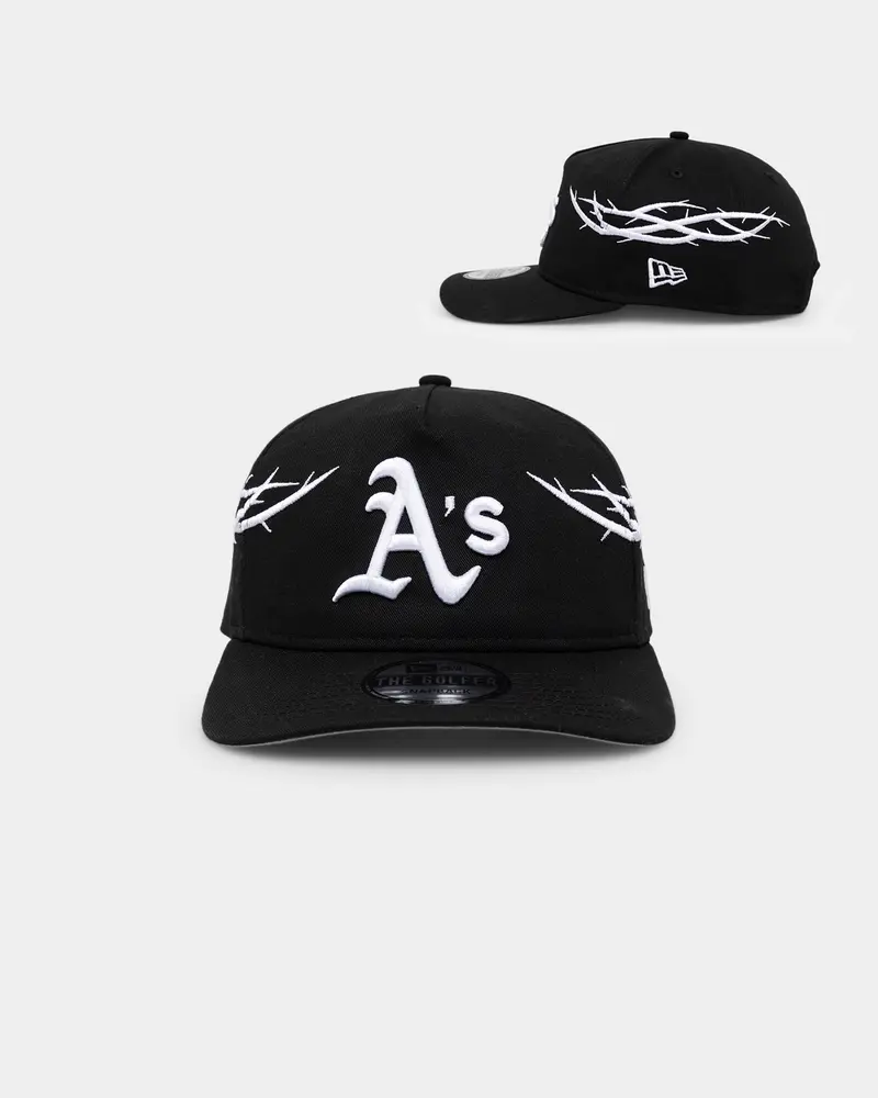 New Era Oakland Athletics 'Twisted Thorns' Golfer Pre-Curved Snapback Black 1