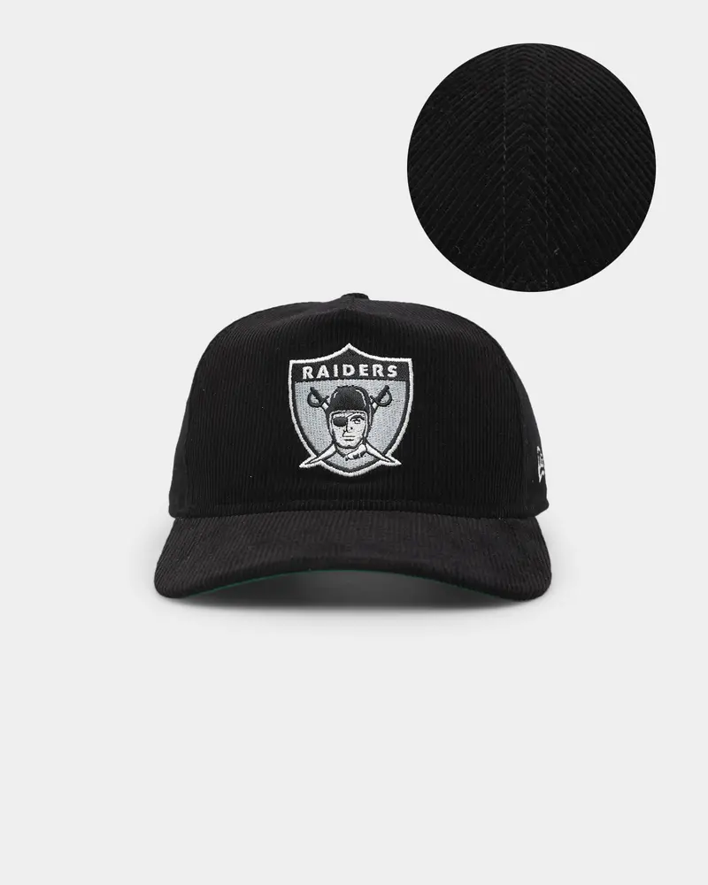 New Era Oakland Raiders 'Throwback Corduroy' Golfer Snapback Black 1
