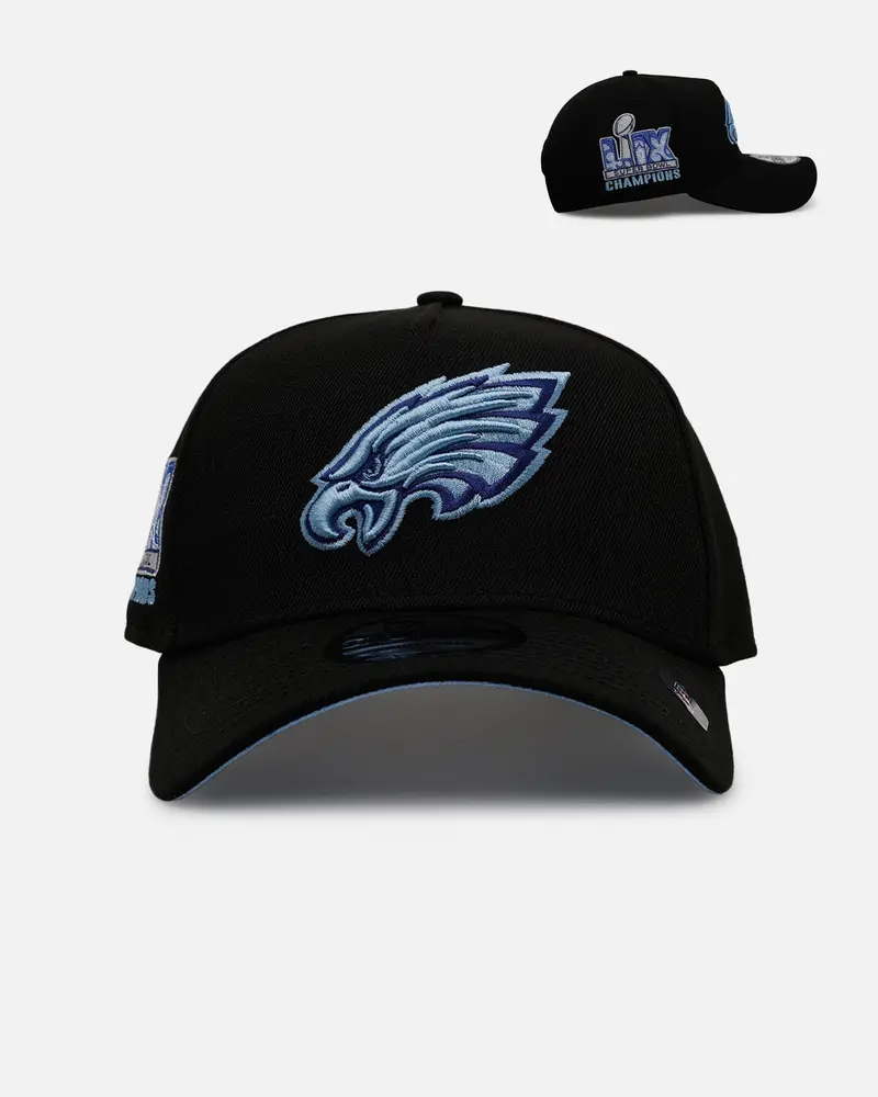 New Era Philadelphia Eagles 'Black And Sky Blue' 9Forty A-Frame Snapback Black/Sky Blue 1