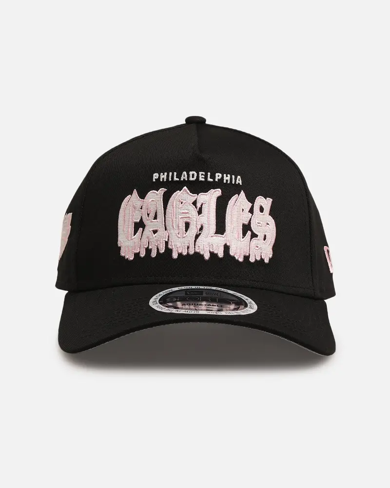 New Era Philadelphia Eagles 'Drip Glow Script' 9Forty A-Frame Snapback Black/Pink 1