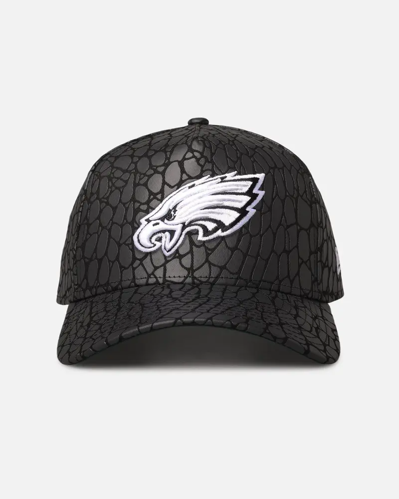 New Era Philadelphia Eagles 'Faux Croc' 9Forty A-Frame Snapback Black 1