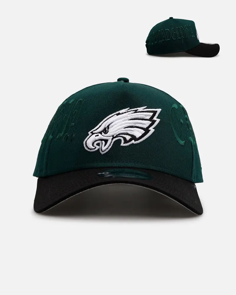 New Era Philadelphia Eagles 'Gothic Script Two Tone' 9Forty A-Frame Snapback Dark Green/Black 1