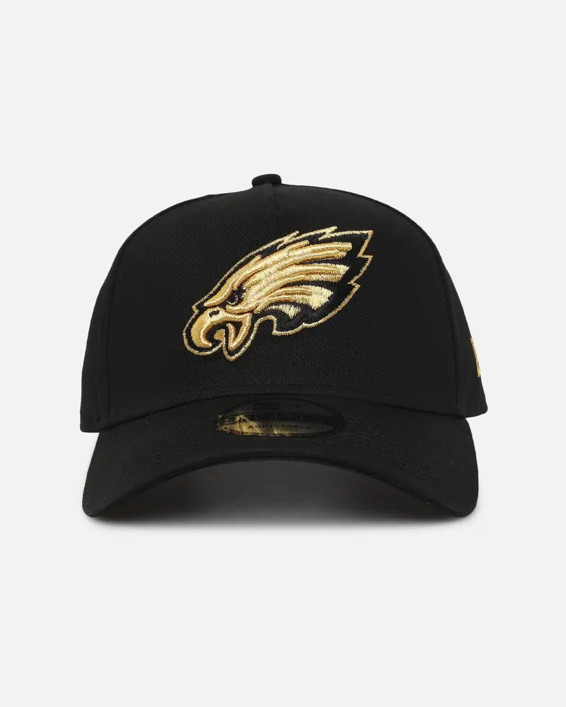 New Era Philadelphia Eagles 'Nfl Black & Gold Embroidery' 9Forty A-Frame Snapback Black/Gold 1