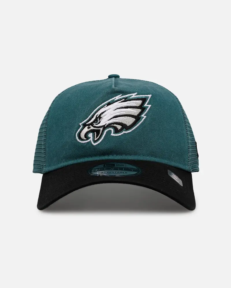 New Era Philadelphia Eagles 'Washed Truckers' 9Forty A-Frame Trucker Snapback Official Team Color 1