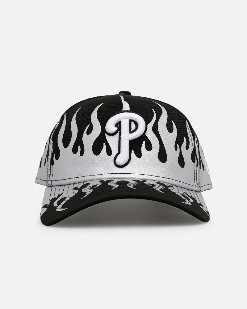 New Era Philadelphia Phillies 'Metallic Flames' 9Forty A-Frame Snapback Black/Silver 1