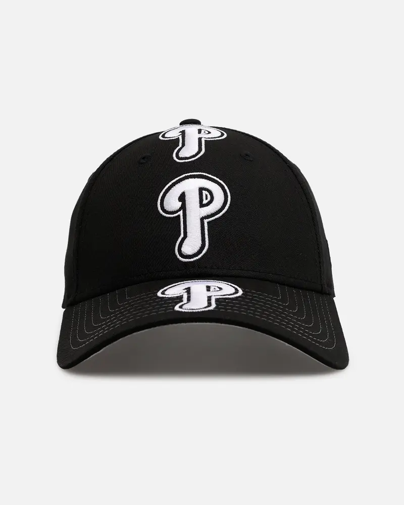 New Era Philadelphia Phillies 'Spine' 9Forty A-Frame Strapback Black/White 1