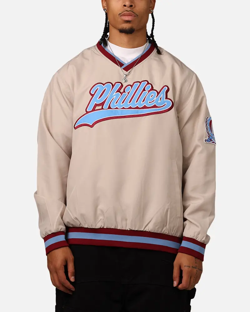 New Era Philadelphia Phillies Sports Classics Pullover Windbreaker Stone/Otc 1