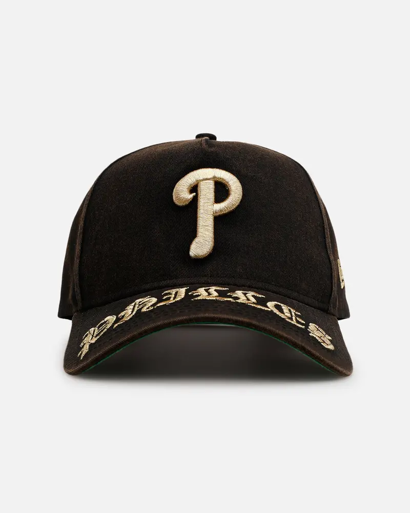 New Era Philadelphia Phillies 'Washed Gothic Visor' 9Ofrty A-Frame Snapback Black 1