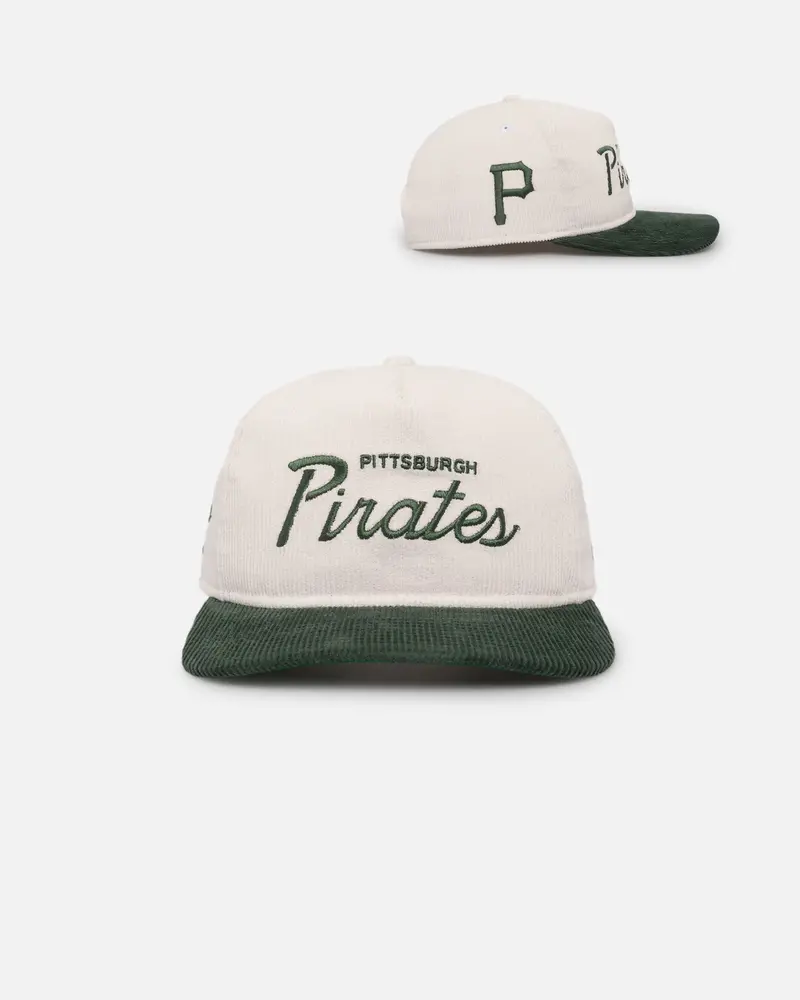 New Era Pittsburgh Pirates 'Currency Corduroy' Golfer Pre-Curved Snapback Chrome White 1