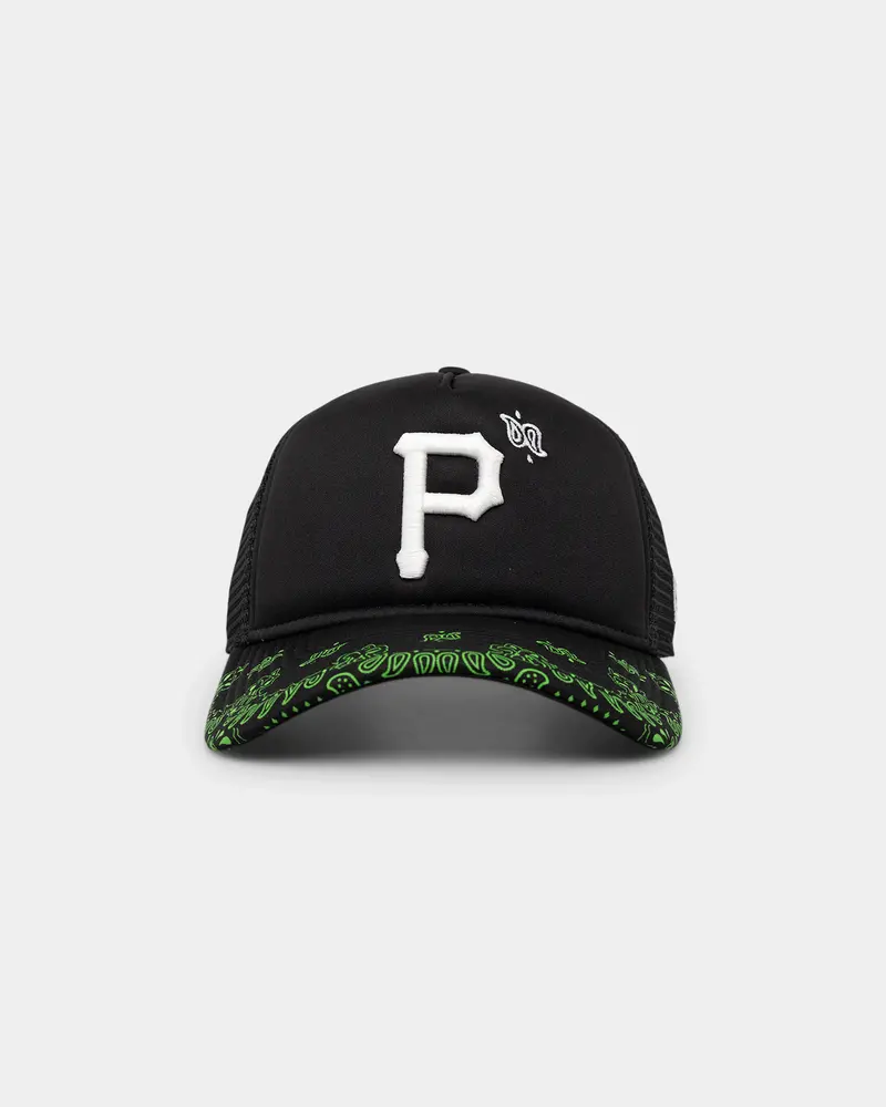 New Era Pittsburgh Pirates 'Glow In The Dark' 9Forty A-Frame Trucker Snapback Black/Neon Green 1